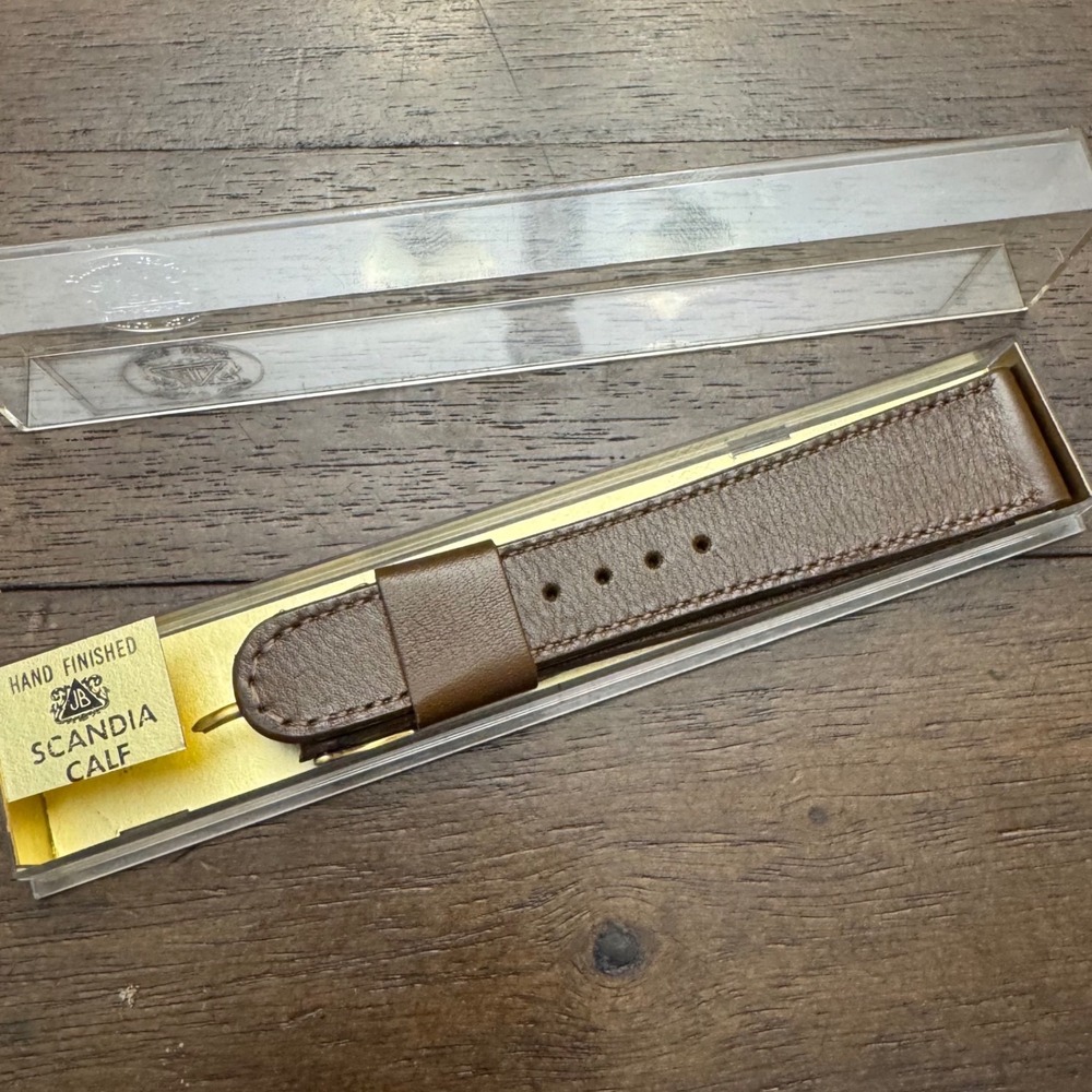 JB Watch Strap Mens Brown Scandia Calf Leather 3/4 L Vintage New Old Stock